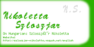 nikoletta szloszjar business card